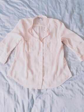 H&M Cream Semi Sheer Blouse